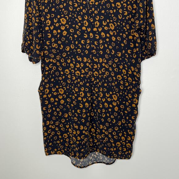 Whistles Lola Cheetah Print Shirt Dress Small Black Brown Animal Print Neutral - Picture 7 of 15